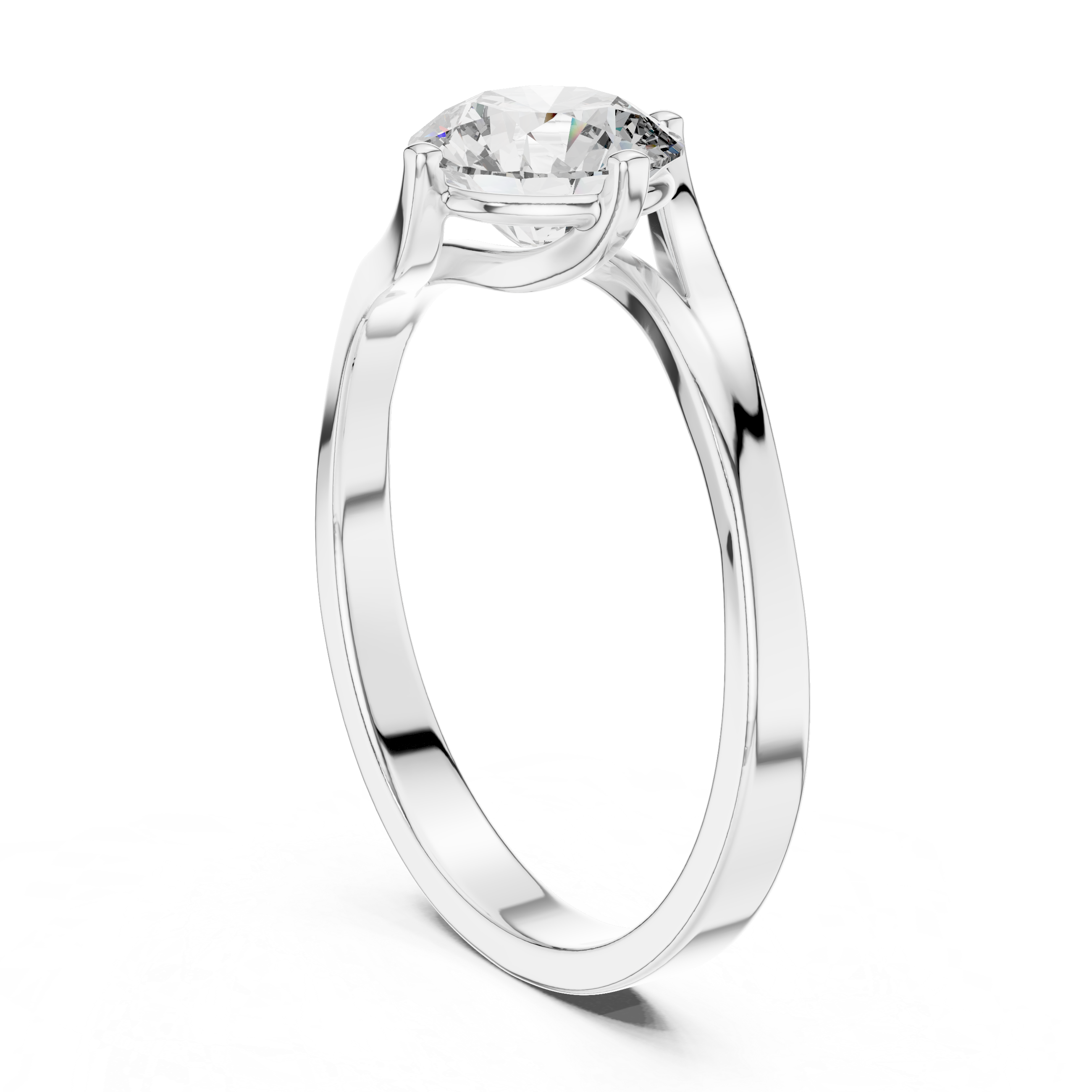 Twist of Elegance 1-CT Diamond Solitaire Ring In 14-KT White Gold